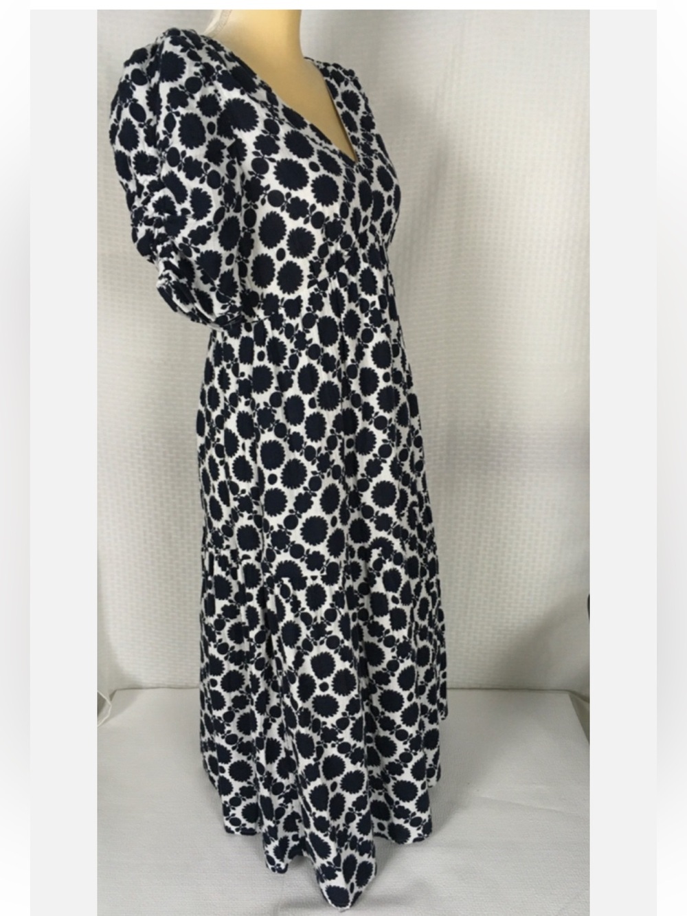 NWT! Time & Tru Women's Cotton Tiered Midi Dress-Elbow Length Sleeves, XXXL(22) - Picture 8 of 16